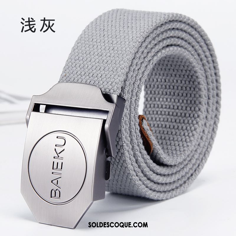 Ceinture Homme Gris Loisir Boucle Automatique Lisse Jeunesse En Ligne