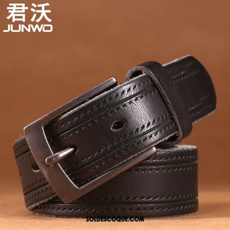 Ceinture Homme Jeans Cuir Véritable Détresse Manuel Rétro En Ligne