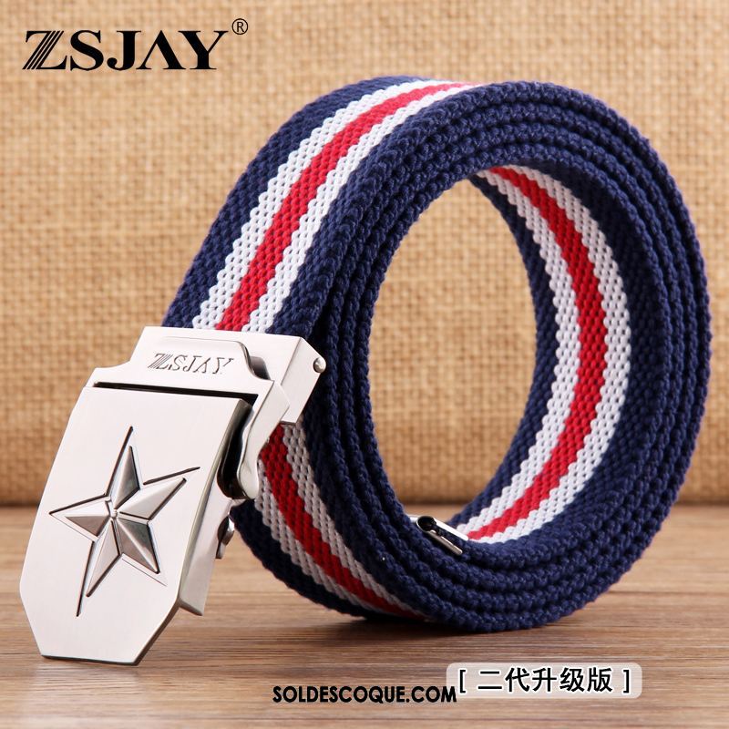 Ceinture Homme Jeans Lisse Loisir Toile Boucle Automatique En Vente