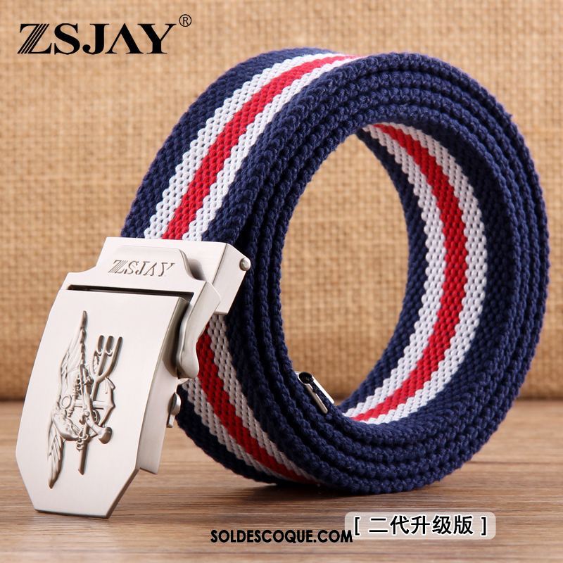 Ceinture Homme Jeans Lisse Loisir Toile Boucle Automatique En Vente