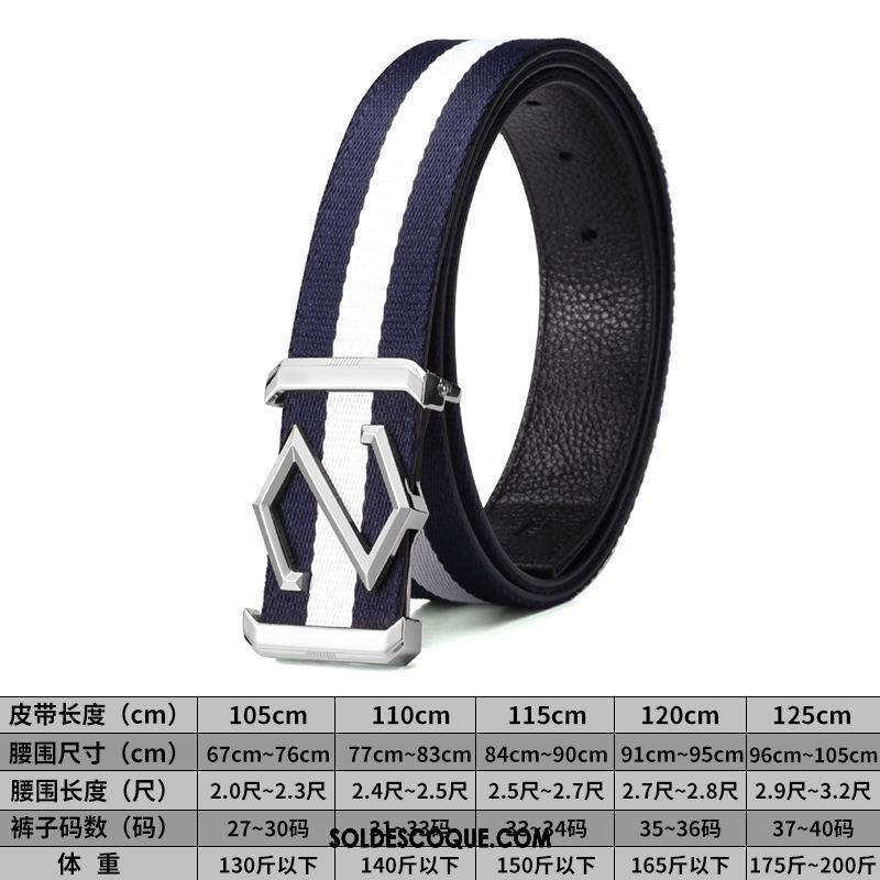 Ceinture Homme Jeunesse Bleu Foncé Toile Tissu Étudiant Soldes