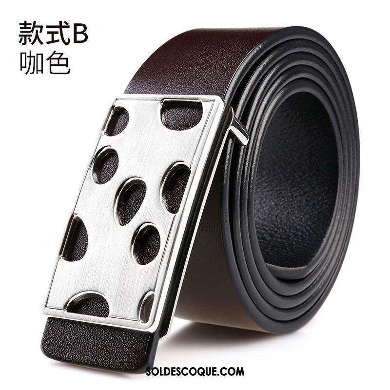 Ceinture Homme Jeunesse Cuir Véritable Couche De Tête Âge Moyen Cuir De Vache Pas Cher