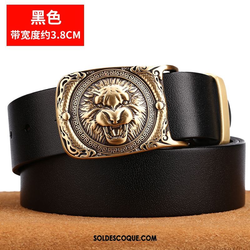 Ceinture Homme Jeunesse Cuir Véritable Tendance Jaune Couche De Tête Pas Cher