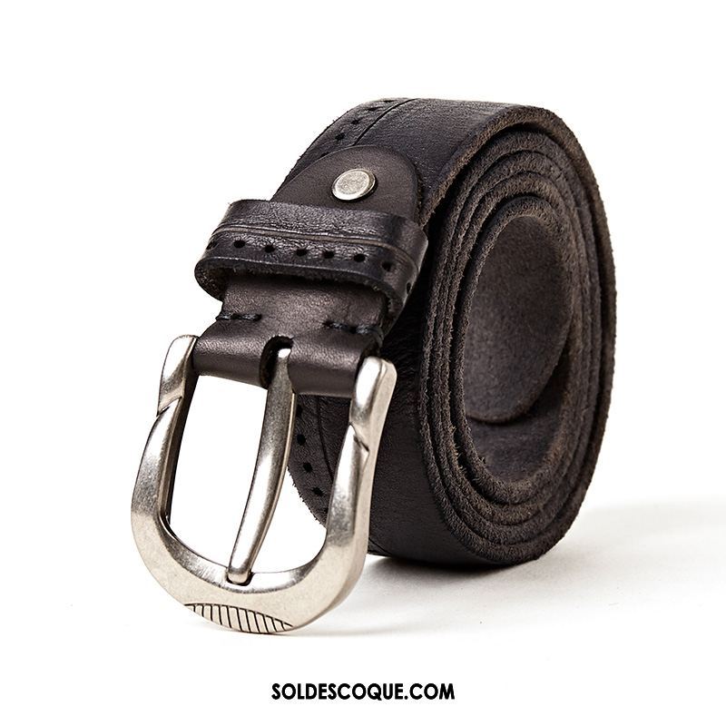 Ceinture Homme Jeunesse Jeans Boucle Noir Couche De Tête En Vente