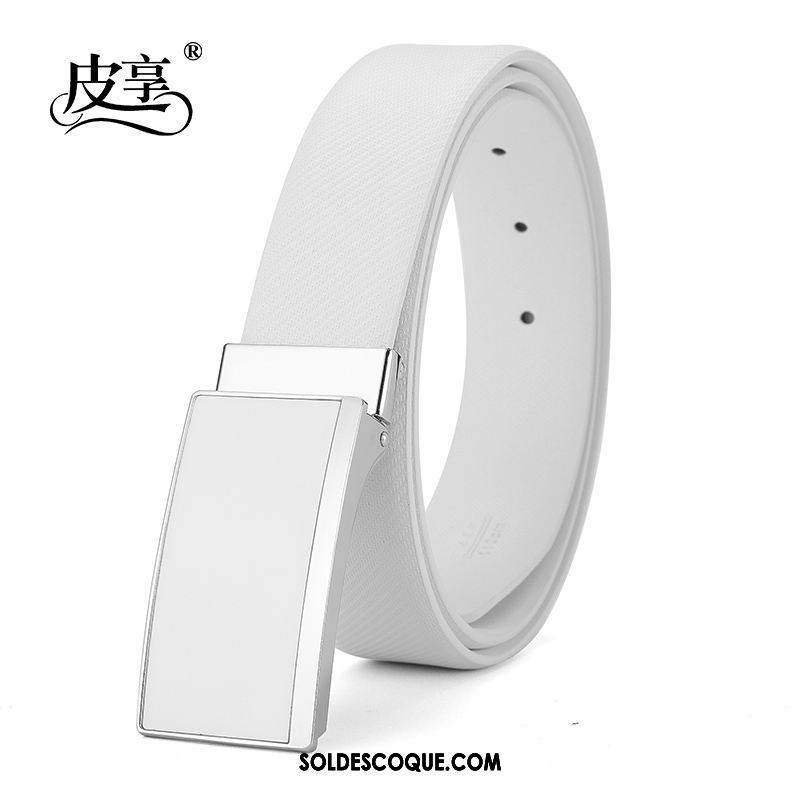 Ceinture Homme Jeunesse Mode Lisse Blanc Tendance Pas Cher