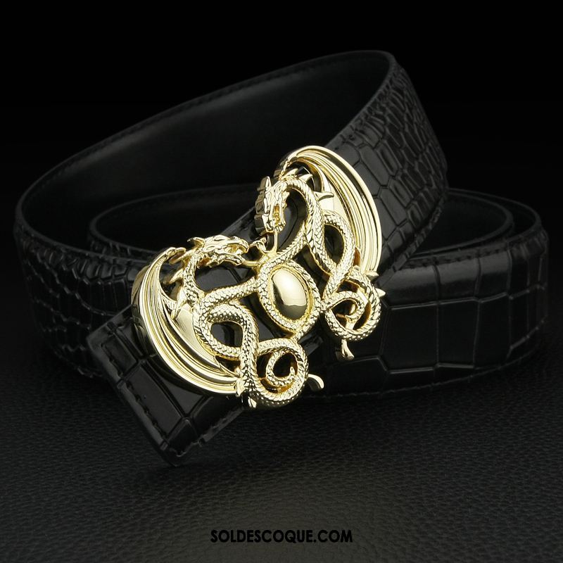 Ceinture Homme Jeunesse Noir Dragon Tendance Lisse En Ligne