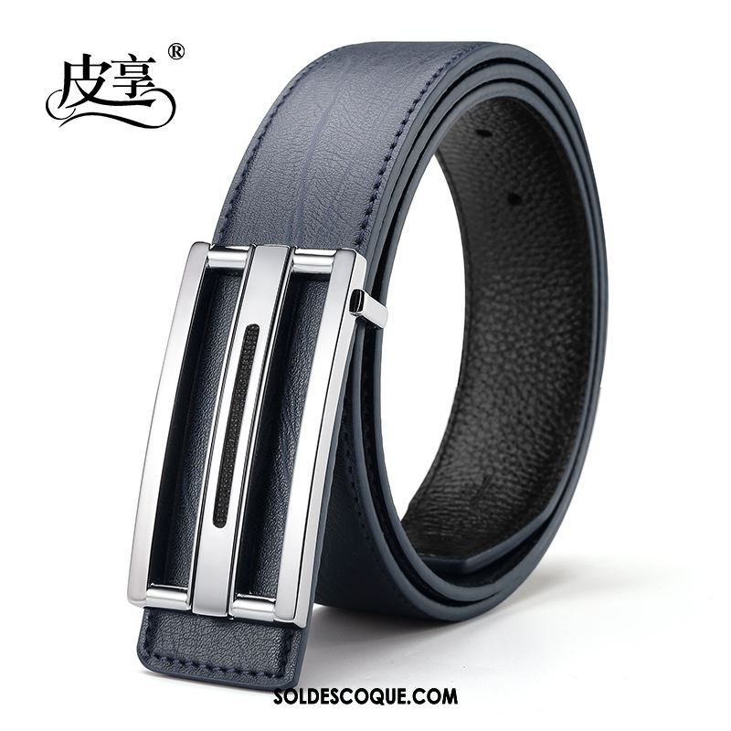 Ceinture Homme Lisse Tendance Marine Cuir Véritable Loisir En Vente