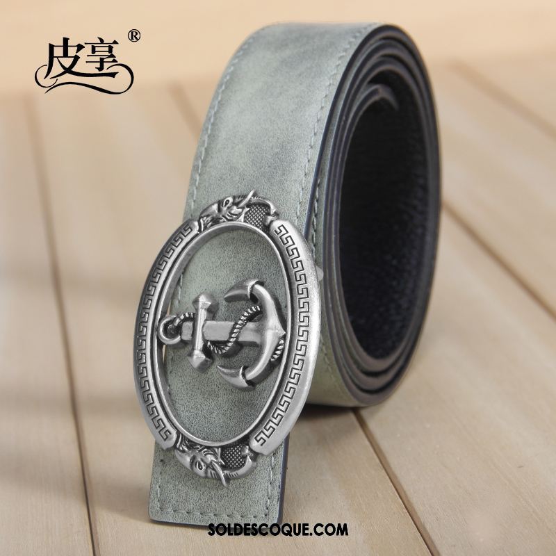 Ceinture Homme Loisir All-match Jeunesse Cuir Véritable Personnalité Pas Cher