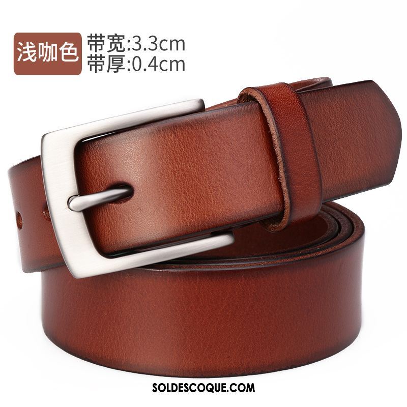 Ceinture Homme Loisir Bien Couche De Tête Boucle Cuir De Vache En Vente