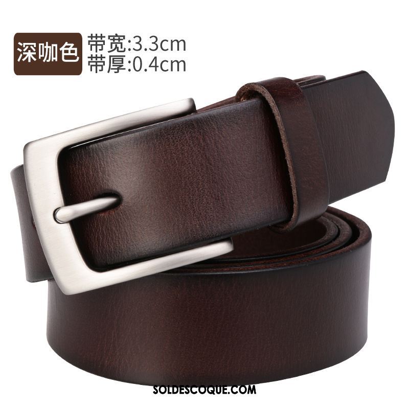 Ceinture Homme Loisir Bien Couche De Tête Boucle Cuir De Vache En Vente