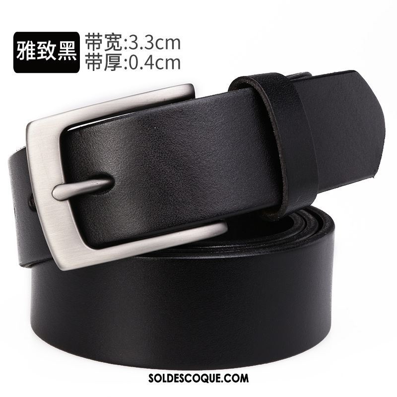 Ceinture Homme Loisir Bien Couche De Tête Boucle Cuir De Vache En Vente