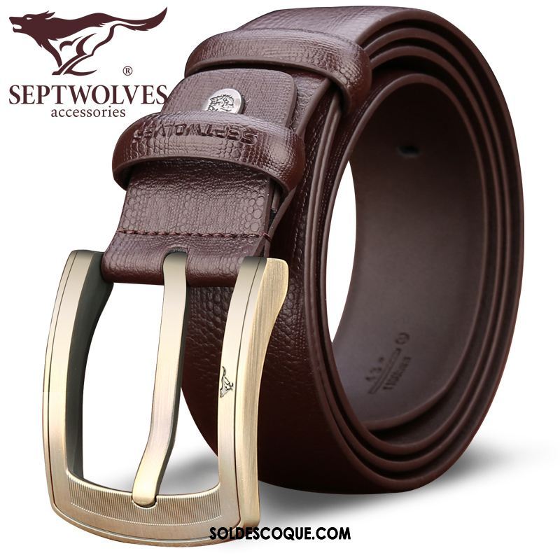 Ceinture Homme Loisir Boucle Cuir De Vache Authentique Âge Moyen En Vente