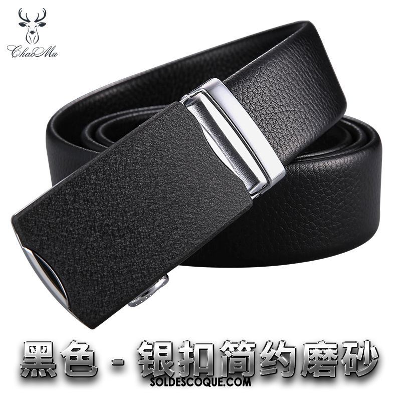 Ceinture Homme Loisir Jeunesse Cuir Véritable Boucle Automatique Tendance Soldes