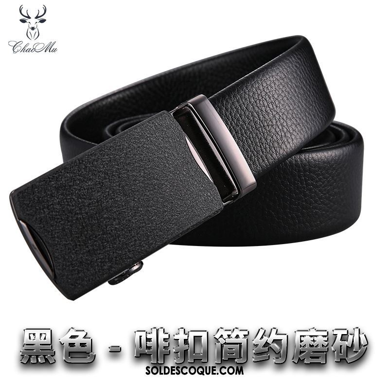 Ceinture Homme Loisir Jeunesse Cuir Véritable Boucle Automatique Tendance Soldes