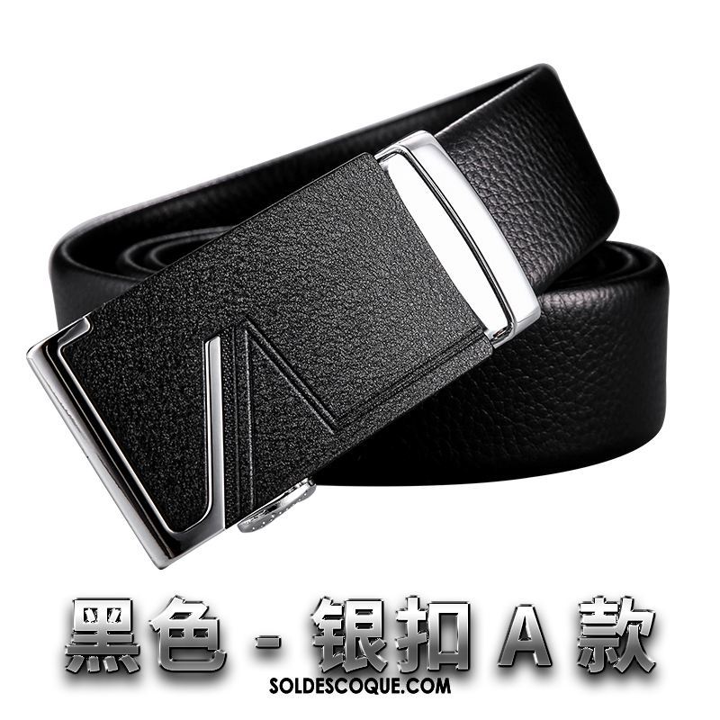 Ceinture Homme Loisir Jeunesse Cuir Véritable Boucle Automatique Tendance Soldes