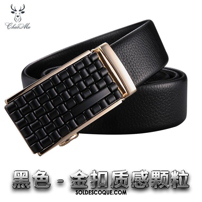 Ceinture Homme Loisir Jeunesse Cuir Véritable Boucle Automatique Tendance Soldes