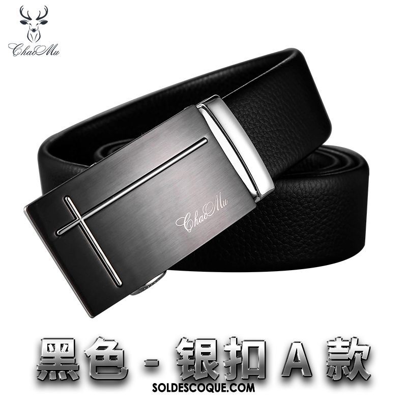 Ceinture Homme Loisir Jeunesse Cuir Véritable Boucle Automatique Tendance Soldes