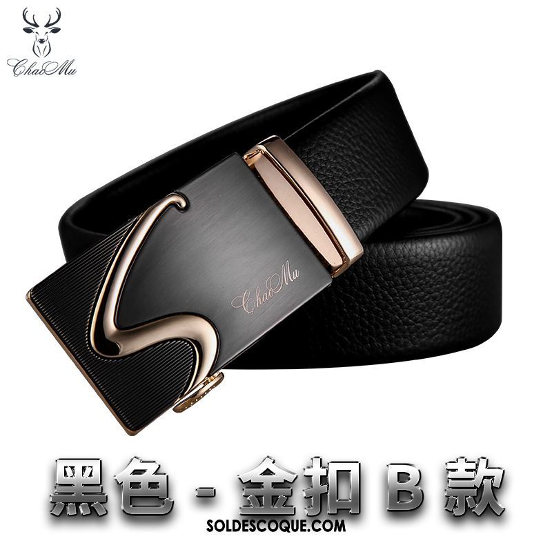 Ceinture Homme Loisir Jeunesse Cuir Véritable Boucle Automatique Tendance Soldes