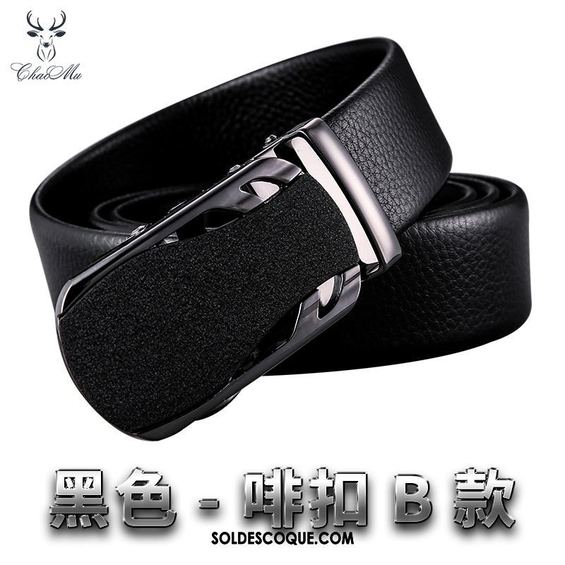 Ceinture Homme Loisir Jeunesse Cuir Véritable Boucle Automatique Tendance Soldes