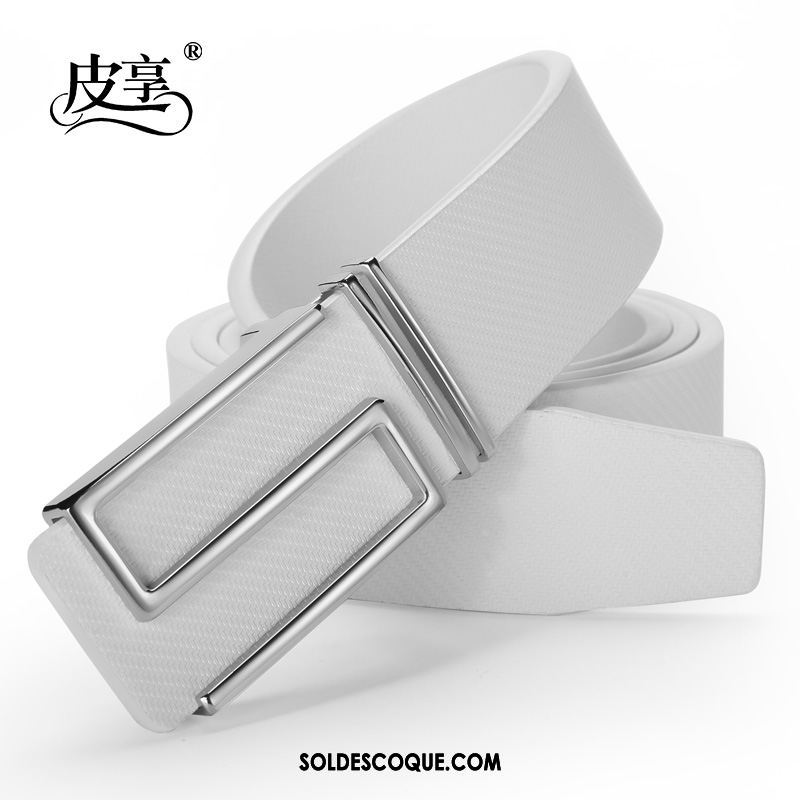 Ceinture Homme Mode Blanc Lettre Lisse Loisir Soldes