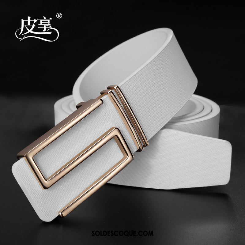 Ceinture Homme Mode Blanc Lettre Lisse Loisir Soldes