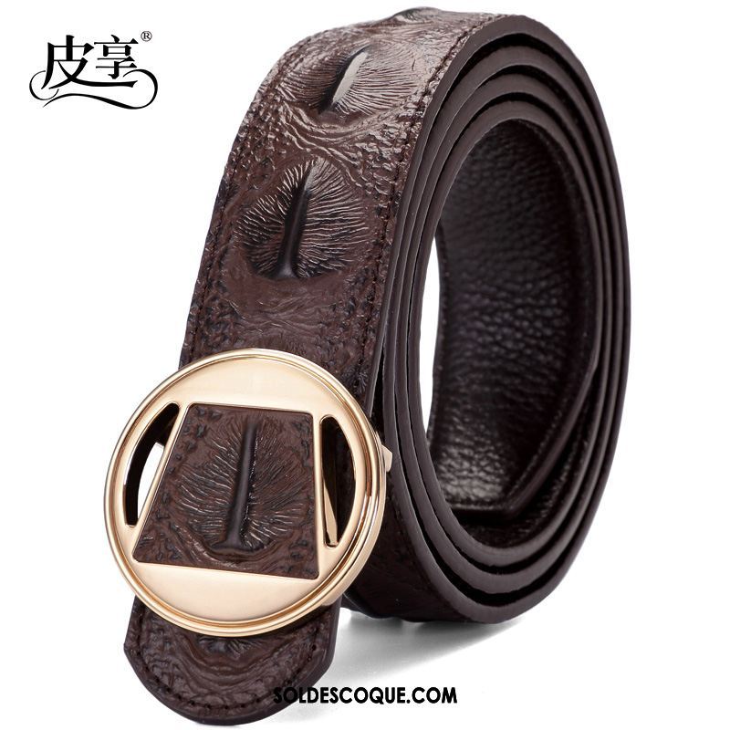 Ceinture Homme Mode Noir Jeunesse Crocodile Modèle Cuir De Vache En Vente