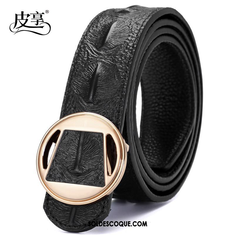 Ceinture Homme Mode Noir Jeunesse Crocodile Modèle Cuir De Vache En Vente