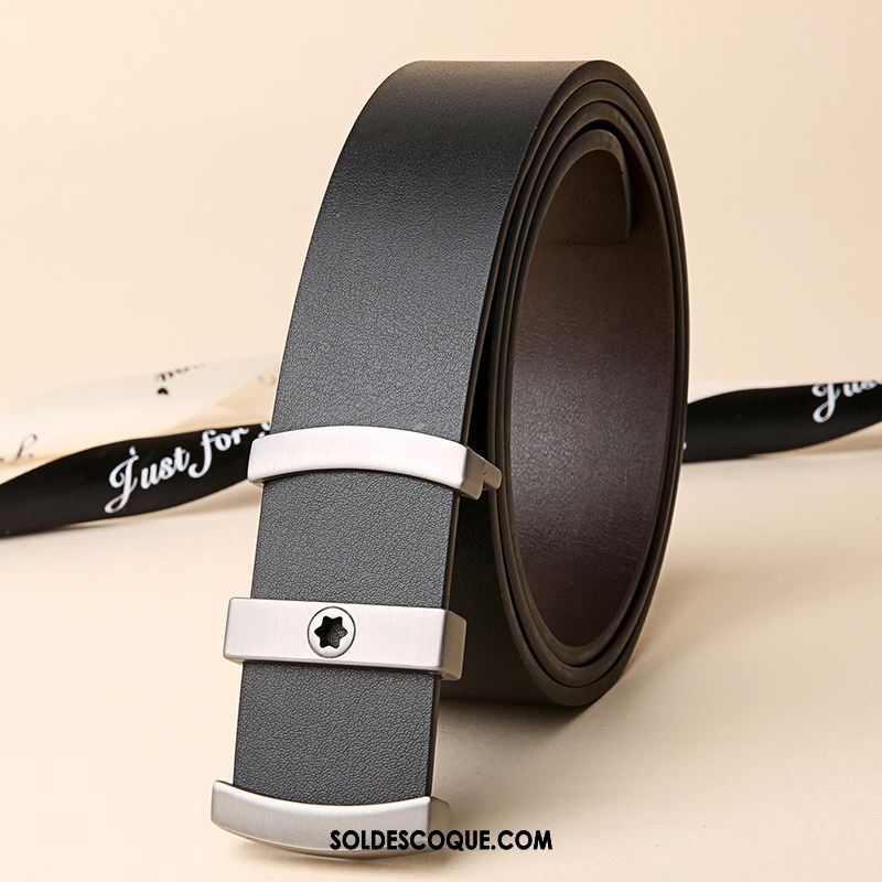 Ceinture Homme Noir Cuir Véritable Étudiant Jeunesse Tendance Pas Cher