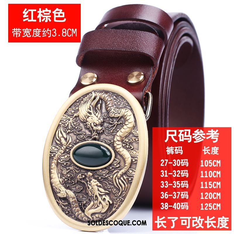 Ceinture Homme Personnalité Rétro Pure Couche De Tête Tendance En Ligne