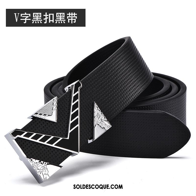 Ceinture Homme Personnalité Tendance Cuir Véritable Pure Jeune Soldes