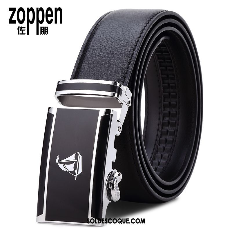 Ceinture Homme Pure Noir Entreprise Jeunesse Boucle Automatique Soldes