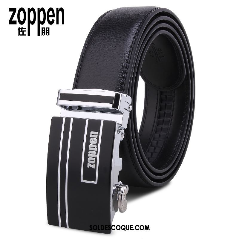 Ceinture Homme Pure Noir Entreprise Jeunesse Boucle Automatique Soldes