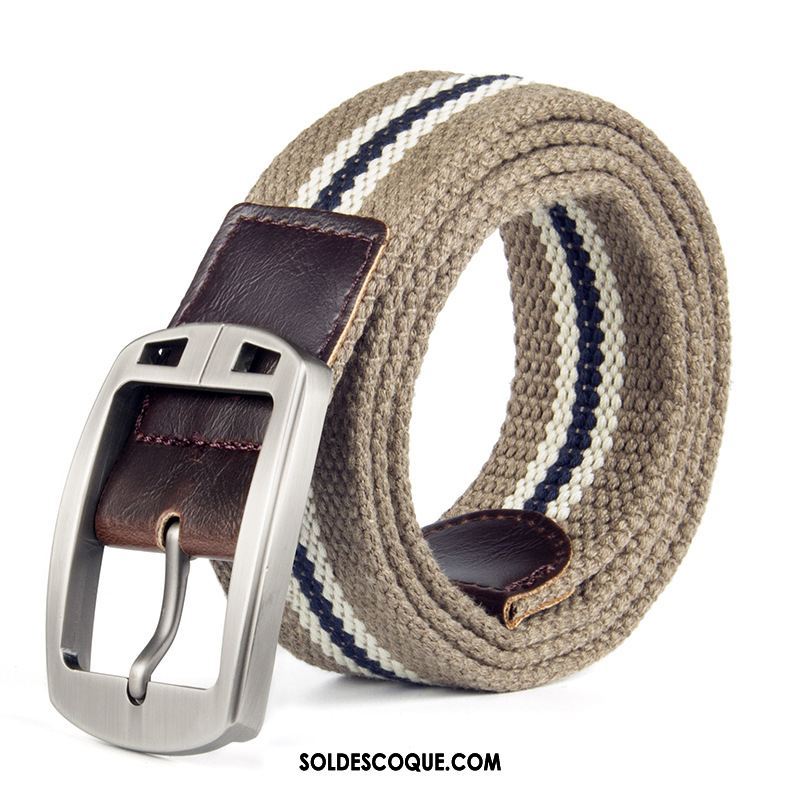 Ceinture Homme Rayé Loisir De Plein Air Femme Boucle Pas Cher