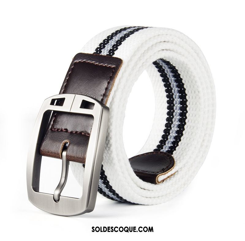 Ceinture Homme Rayé Loisir De Plein Air Femme Boucle Pas Cher