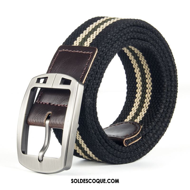 Ceinture Homme Rayé Loisir De Plein Air Femme Boucle Pas Cher