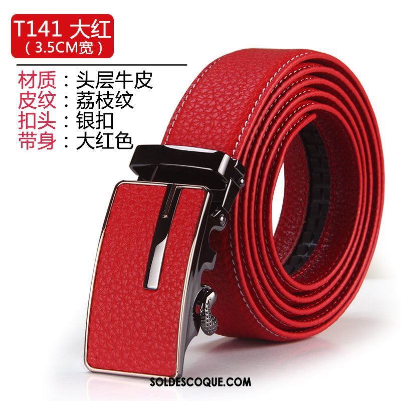 Ceinture Homme Rouge Cadeau Cuir Véritable Pure Cuir De Vache France