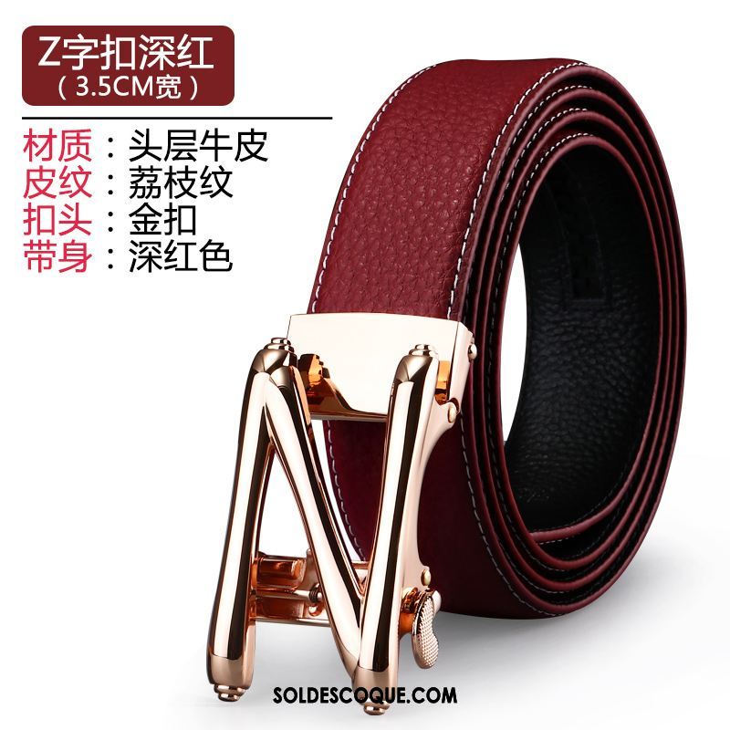 Ceinture Homme Rouge Cadeau Cuir Véritable Pure Cuir De Vache France