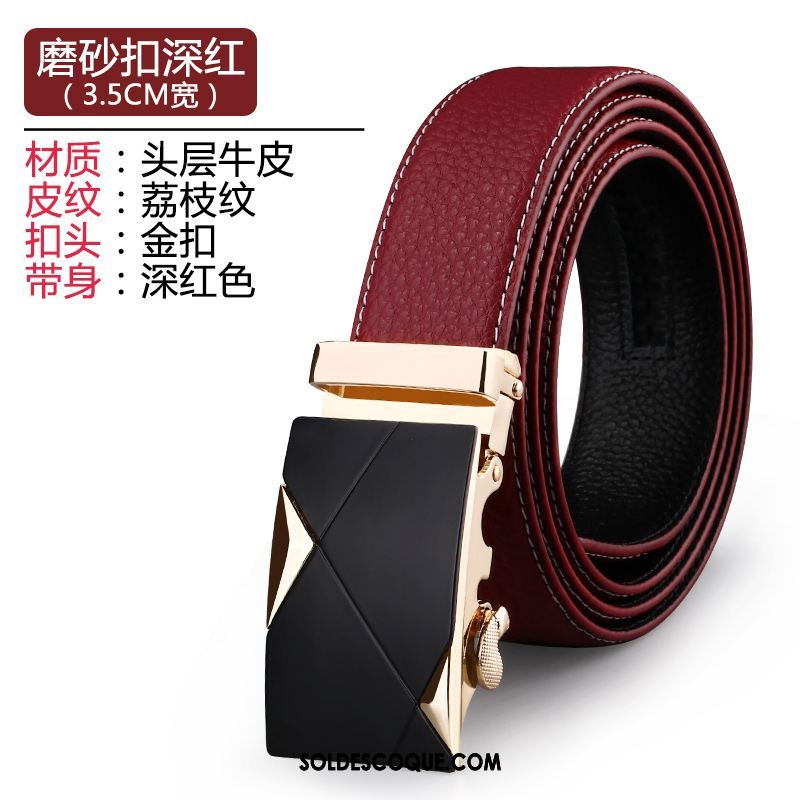 Ceinture Homme Rouge Cadeau Cuir Véritable Pure Cuir De Vache France