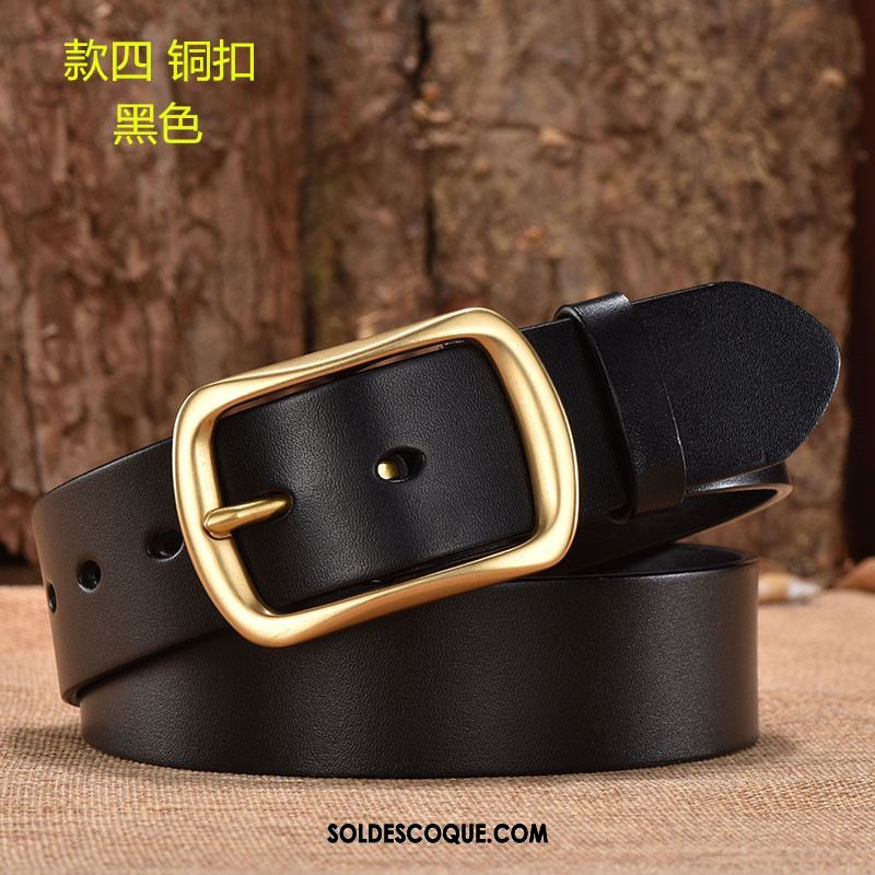 Ceinture Homme Rouge Pure Cuir Véritable Cuir De Vache Âge Moyen Pas Cher