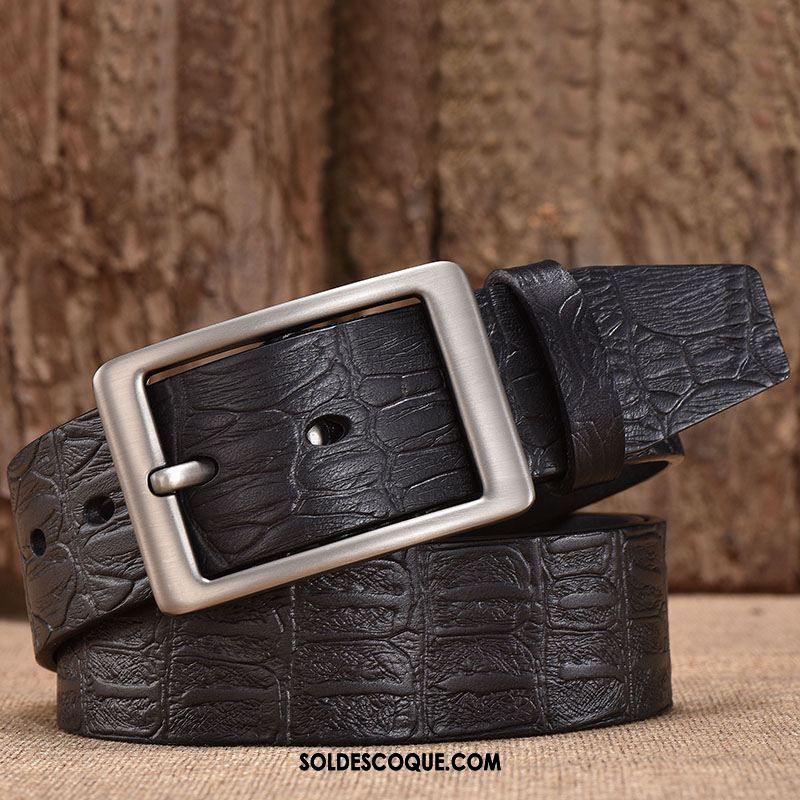 Ceinture Homme Rouge Pure Cuir Véritable Cuir De Vache Âge Moyen Pas Cher