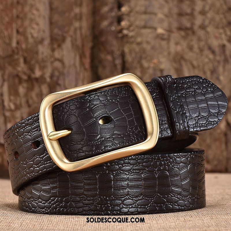 Ceinture Homme Rouge Pure Cuir Véritable Cuir De Vache Âge Moyen Pas Cher