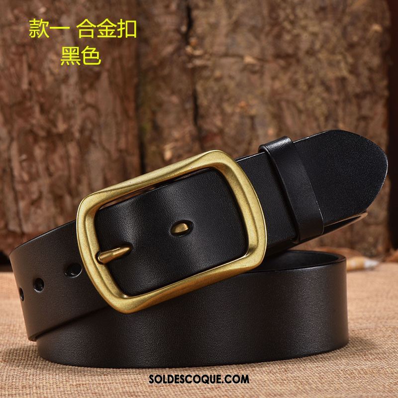 Ceinture Homme Rouge Pure Cuir Véritable Cuir De Vache Âge Moyen Pas Cher