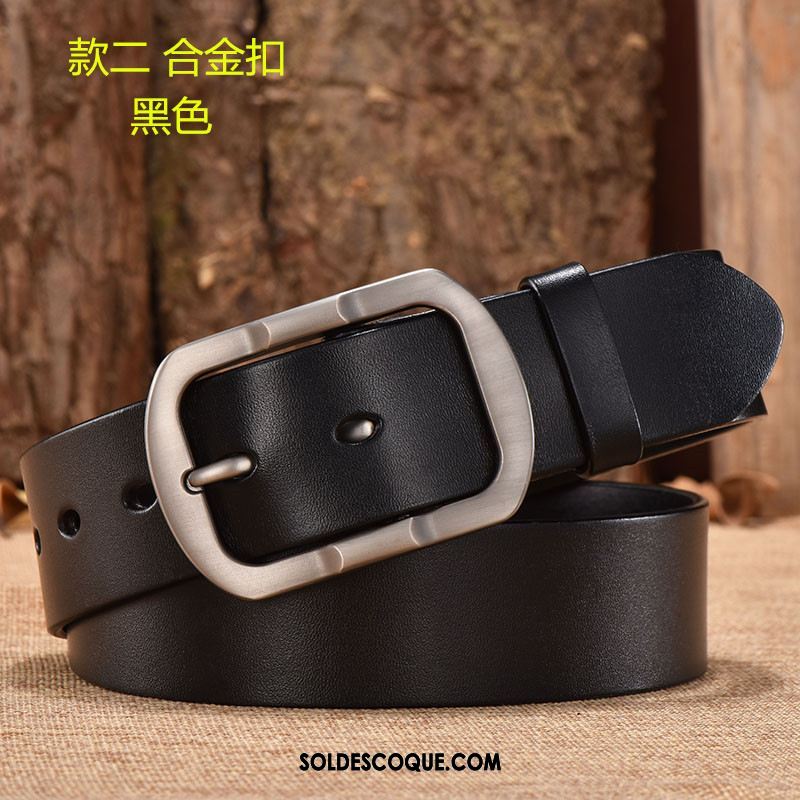 Ceinture Homme Rouge Pure Cuir Véritable Cuir De Vache Âge Moyen Pas Cher