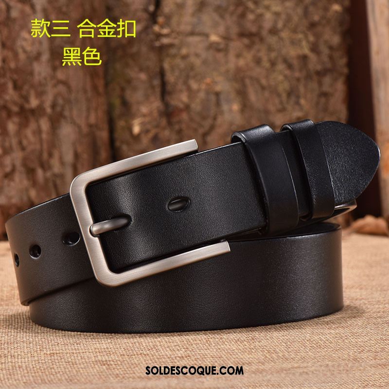 Ceinture Homme Rouge Pure Cuir Véritable Cuir De Vache Âge Moyen Pas Cher