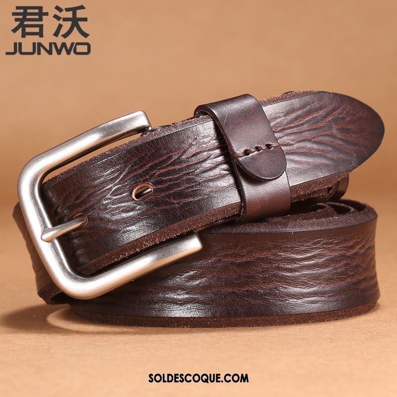 Ceinture Homme Rétro Loisir Noir Tendance Détresse En Vente