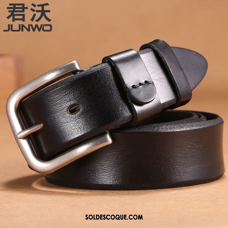 Ceinture Homme Rétro Loisir Noir Tendance Détresse En Vente