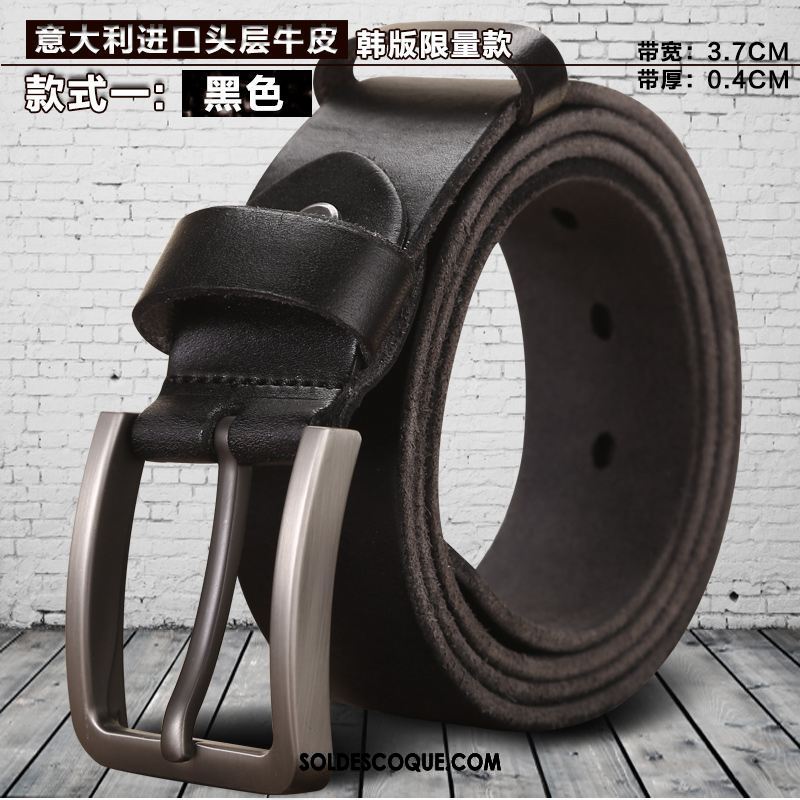 Ceinture Homme Rétro Pure Couche De Tête Âge Moyen Jeunesse Soldes