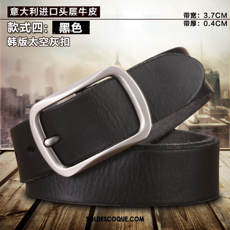 Ceinture Homme Rétro Pure Couche De Tête Âge Moyen Jeunesse Soldes