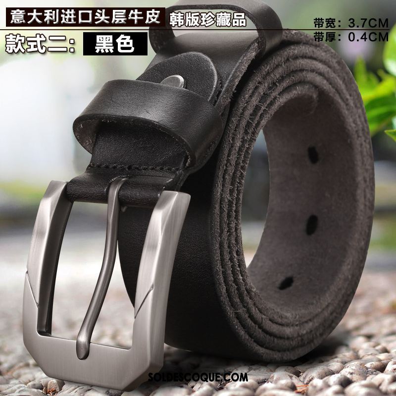 Ceinture Homme Rétro Pure Couche De Tête Âge Moyen Jeunesse Soldes