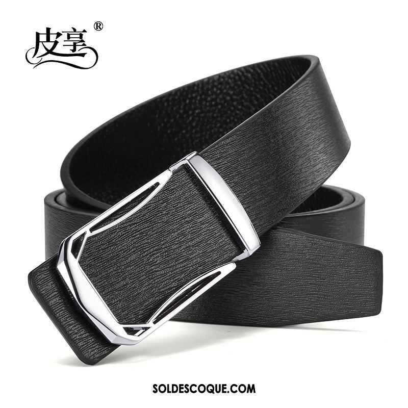 Ceinture Homme Tendance Cuir Véritable Couche De Tête Jeunesse Noir France